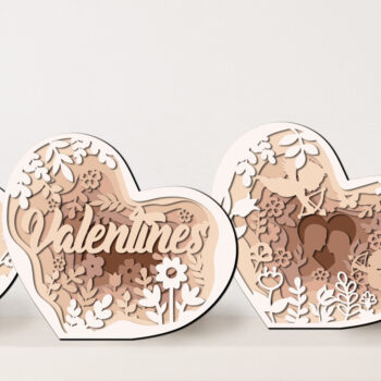 Intra απο ξύλο plywood 3mm-4mm πάχος – Σετ καρδιών για την ημέρα του Αγίου Βαλεντίνου 3 τεμ Δίασταση  20x20 cm INTRAFABR-58203757 - Image 3