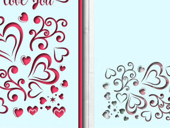 Intra απο ξύλο plywood 3mm-4mm πάχος – Αρχείο αποκοπής Heart Day Valentine's Day 1394 Δίασταση  20x20 cm INTRAFABR-115454871 - Image 2