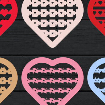 Intra απο ξύλο plywood 3mm-4mm πάχος – Πακέτο αρχείου αποκοπής Heart Day Valentines Δίασταση  20x20 cm INTRAFABR-56226929 - Image 2