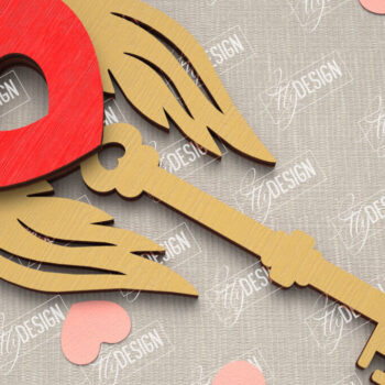 Intra απο ξύλο plywood 3mm-4mm πάχος – Κλειδί για την ημέρα του Αγίου Βαλεντίνου| Ιδέα δώρου |Μπρελόκ Δίασταση  5x5 cm INTRAFABR-109808038 - Image 1