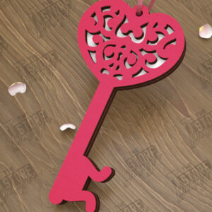 Intra απο ξύλο plywood 3mm-4mm πάχος – Κλειδί για την ημέρα του Αγίου Βαλεντίνου| Ιδέα δώρου |Μπρελόκ Δίασταση  5x5 cm INTRAFABR-110260499