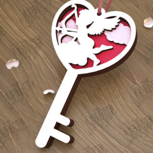 Intra απο ξύλο plywood 3mm-4mm πάχος – Κλειδί για την ημέρα του Αγίου Βαλεντίνου| Ιδέα δώρου |Μπρελόκ Δίασταση  5x5 cm INTRAFABR-110260507