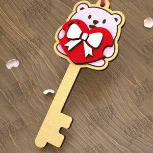 Intra απο ξύλο plywood 3mm-4mm πάχος – Κλειδί για την ημέρα του Αγίου Βαλεντίνου| Ιδέα δώρου |Μπρελόκ Δίασταση  5x5 cm INTRAFABR-110260530