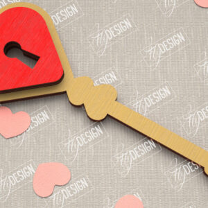 Intra απο ξύλο plywood 3mm-4mm πάχος – Κλειδί για την ημέρα του Αγίου Βαλεντίνου| Ιδέα δώρου |Μπρελόκ Δίασταση  5x5 cm INTRAFABR-109808013