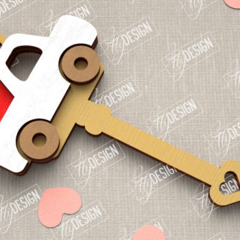 Intra απο ξύλο plywood 3mm-4mm πάχος – Κλειδί για την ημέρα του Αγίου Βαλεντίνου| Ιδέα δώρου |Μπρελόκ Δίασταση  5x5 cm INTRAFABR-109808035 - Image 1