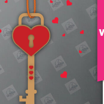 Intra απο ξύλο plywood 3mm-4mm πάχος – Ημέρα του Αγίου Βαλεντίνου Key Δίασταση  20x20 cm INTRAFABR-113133725 - Image 1