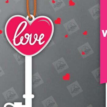 Intra απο ξύλο plywood 3mm-4mm πάχος – Ημέρα του Αγίου Βαλεντίνου Key Δίασταση  20x20 cm INTRAFABR-113133605 - Image 1