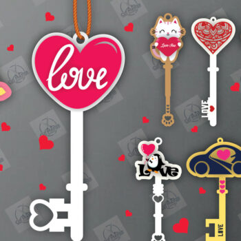 Intra απο ξύλο plywood 3mm-4mm πάχος – Πακέτο με κλειδί για την Ημέρα του Αγίου Βαλεντίνου Δίασταση  20x20 cm INTRAFABR-113133976 - Image 2