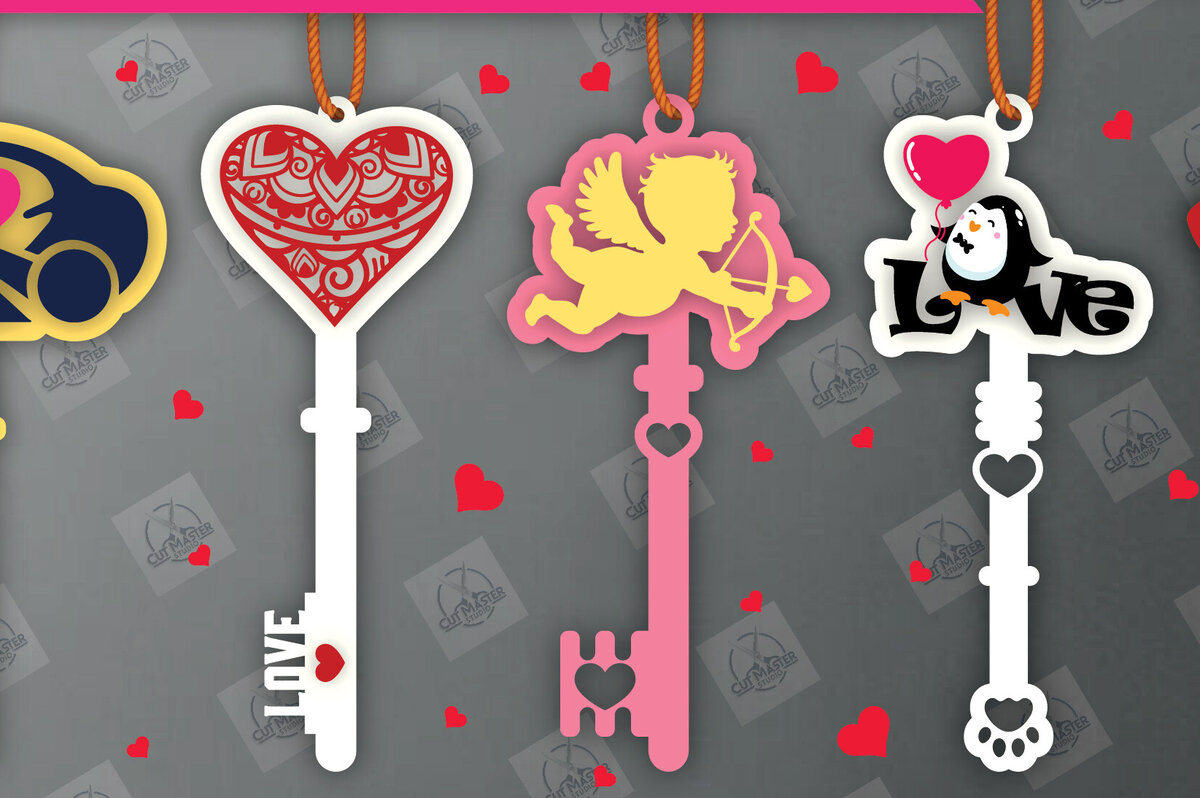 Intra απο ξύλο plywood 3mm-4mm πάχος – Πακέτο με κλειδί για την Ημέρα του Αγίου Βαλεντίνου Δίασταση  20x20 cm INTRAFABR-113133524