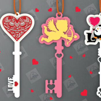 Intra απο ξύλο plywood 3mm-4mm πάχος – Πακέτο με κλειδί για την Ημέρα του Αγίου Βαλεντίνου Δίασταση  20x20 cm INTRAFABR-113133524 - Image 2