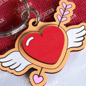 Intra απο ξύλο plywood 3mm-4mm πάχος – Πακέτο μπρελόκ για την ημέρα του Αγίου Βαλεντίνου | CNC Δίασταση  5x5 cm INTRAFABR-108905342 - Image 5