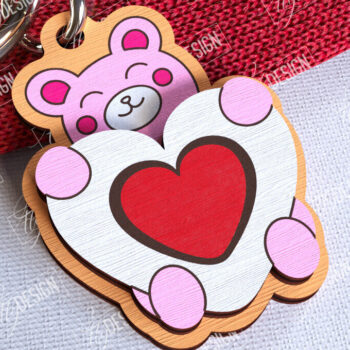 Intra απο ξύλο plywood 3mm-4mm πάχος – Πακέτο μπρελόκ για την ημέρα του Αγίου Βαλεντίνου | CNC Δίασταση  5x5 cm INTRAFABR-108905342 - Image 6