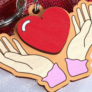 Intra απο ξύλο plywood 3mm-4mm πάχος – Μπρελόκ για την ημέρα του Αγίου Βαλεντίνου | Χαριτωμένο  Δίασταση  5x5 cm INTRAFABR-108905164 - Image 1