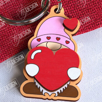 Intra απο ξύλο plywood 3mm-4mm πάχος – Μπρελόκ για την ημέρα του Αγίου Βαλεντίνου | Χαριτωμένο  Δίασταση  5x5 cm INTRAFABR-108905125 - Image 1