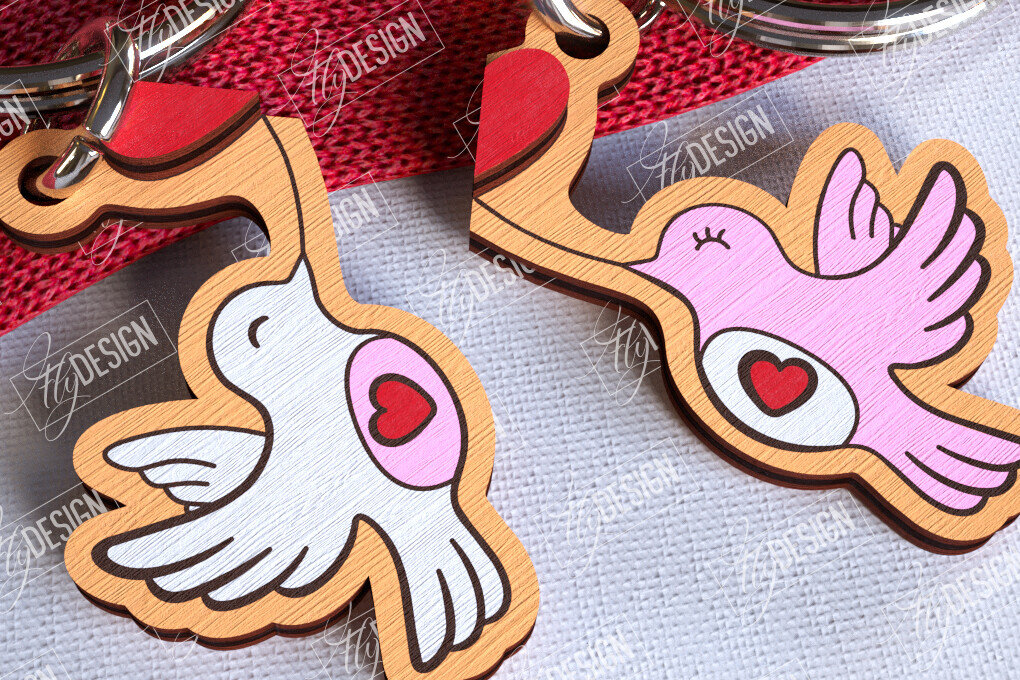 Intra απο ξύλο plywood 3mm-4mm πάχος – Μπρελόκ για την ημέρα του Αγίου Βαλεντίνου | Χαριτωμένο  Δίασταση  5x5 cm INTRAFABR-108905150