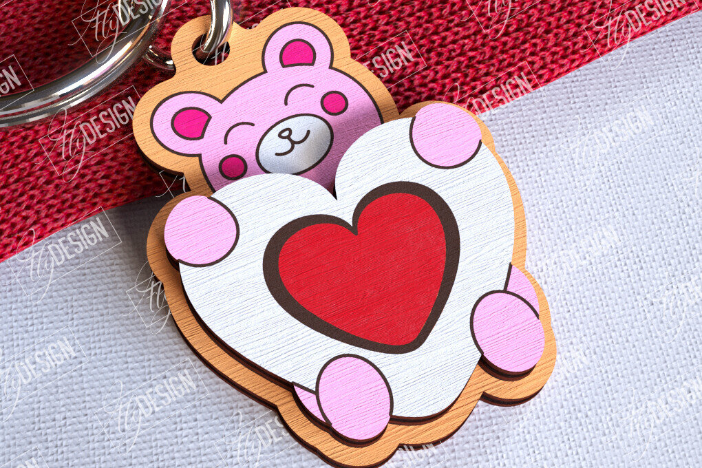 Intra απο ξύλο plywood 3mm-4mm πάχος – Μπρελόκ για την ημέρα του Αγίου Βαλεντίνου | Χαριτωμένο  Δίασταση  5x5 cm INTRAFABR-108905159