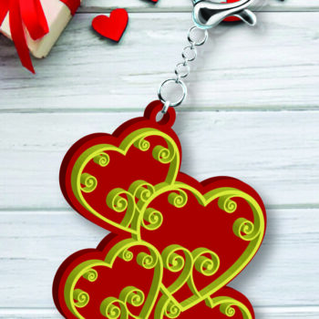 Intra απο ξύλο plywood 3mm-4mm πάχος – Μπρελόκ για την Ημέρα του Αγίου Βαλεντίνου Δίασταση  5x5 cm INTRAFABR-109702421 - Image 2