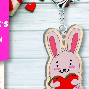 Intra απο ξύλο plywood 3mm-4mm πάχος – Μπρελόκ για την Ημέρα του Αγίου Βαλεντίνου Δίασταση  5x5 cm INTRAFABR-109702468 - Image 1