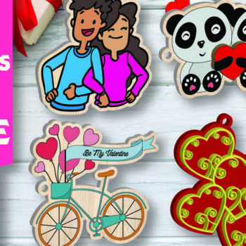 Intra απο ξύλο plywood 3mm-4mm πάχος – Πακέτο μπρελόκ για την ημέρα του Αγίου Βαλεντίνου Δίασταση  5x5 cm INTRAFABR-109702518 - Image 1