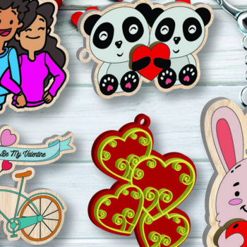 Intra απο ξύλο plywood 3mm-4mm πάχος – Πακέτο μπρελόκ για την ημέρα του Αγίου Βαλεντίνου Δίασταση  5x5 cm INTRAFABR-109702518 - Image 2