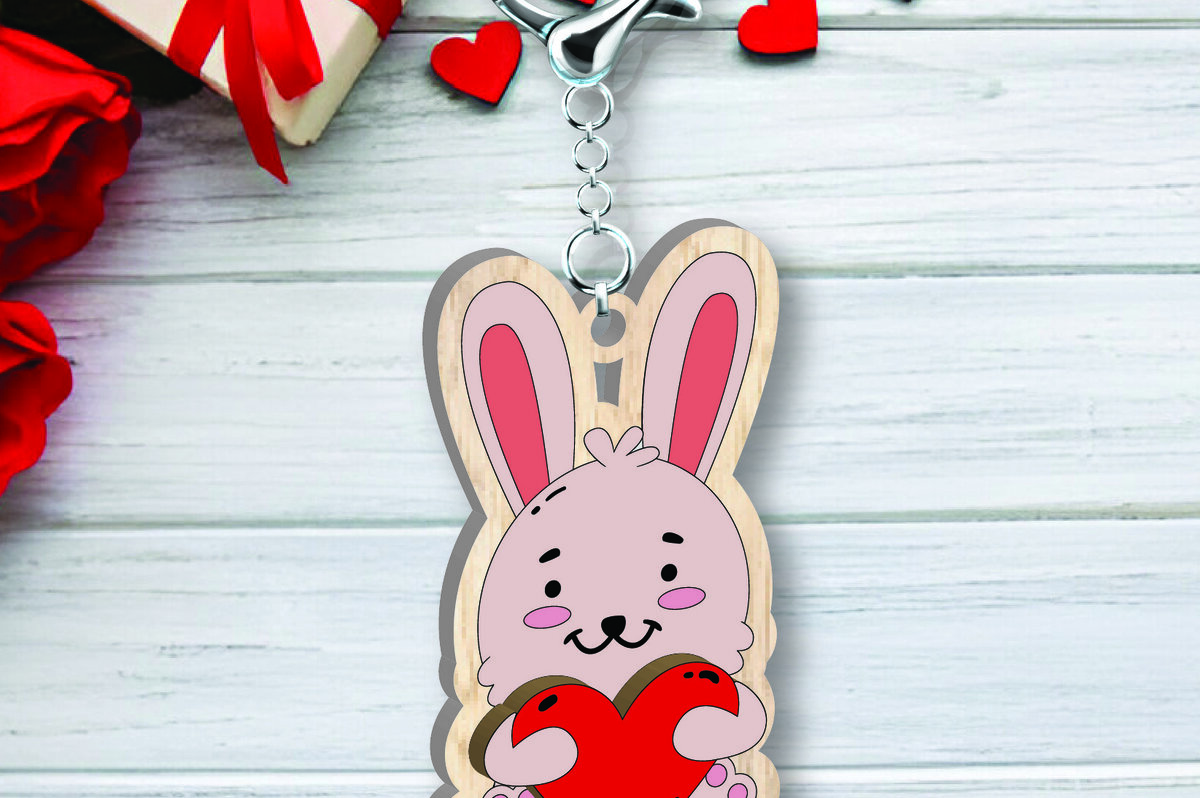 Intra απο ξύλο plywood 3mm-4mm πάχος – Πακέτο μπρελόκ για την ημέρα του Αγίου Βαλεντίνου Δίασταση  5x5 cm INTRAFABR-109702518 - Image 7