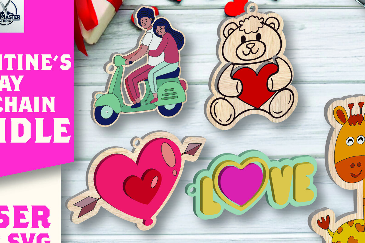 Intra απο ξύλο plywood 3mm-4mm πάχος – Πακέτο μπρελόκ για την ημέρα του Αγίου Βαλεντίνου Δίασταση  5x5 cm INTRAFABR-109753385