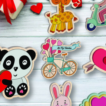 Intra απο ξύλο plywood 3mm-4mm πάχος – Πακέτο μπρελόκ για την ημέρα του Αγίου Βαλεντίνου Δίασταση  5x5 cm INTRAFABR-109753471 - Image 2