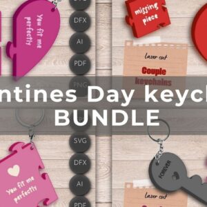 Intra απο ξύλο plywood 3mm-4mm πάχος – Πακέτο μπρελόκ για την ημέρα του Αγίου Βαλεντίνου, Love Δίασταση 5x5 cm INTRAFABR-89566234