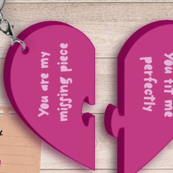 Intra απο ξύλο plywood 3mm-4mm πάχος – Πακέτο μπρελόκ για την ημέρα του Αγίου Βαλεντίνου, Love Δίασταση  5x5 cm INTRAFABR-89566234 - Image 5