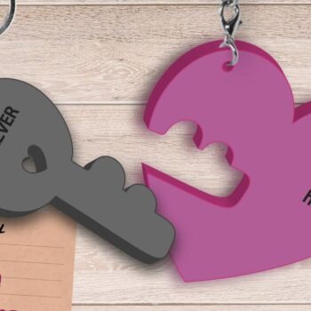 Intra απο ξύλο plywood 3mm-4mm πάχος – Πακέτο μπρελόκ για την ημέρα του Αγίου Βαλεντίνου, Love Δίασταση  5x5 cm INTRAFABR-89566234 - Image 6