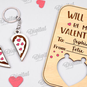Intra απο ξύλο plywood 3mm-4mm πάχος – Μπρελόκ για την ημέρα του Αγίου Βαλεντίνου Δωροκάρτα Laser Δίασταση  5x5 cm INTRAFABR-111208862
