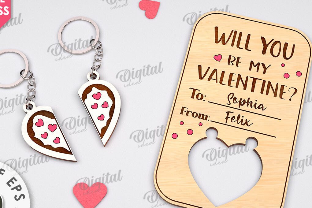 Intra απο ξύλο plywood 3mm-4mm πάχος – Μπρελόκ για την ημέρα του Αγίου Βαλεντίνου Δωροκάρτα Laser Δίασταση  5x5 cm INTRAFABR-111208862