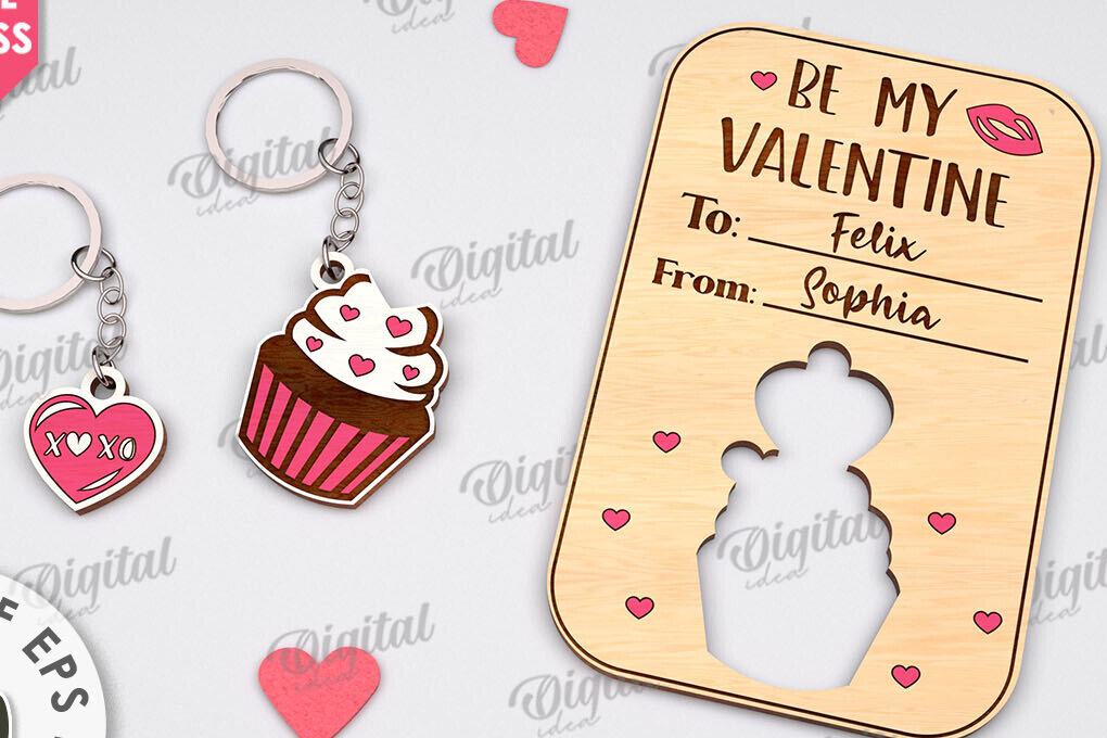 Intra απο ξύλο plywood 3mm-4mm πάχος – Μπρελόκ για την ημέρα του Αγίου Βαλεντίνου Δωροκάρτα Laser Δίασταση  5x5 cm INTRAFABR-111208252