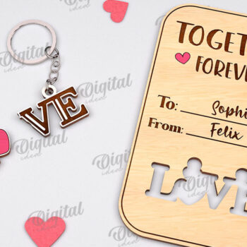 Intra απο ξύλο plywood 3mm-4mm πάχος – Μπρελόκ για την ημέρα του Αγίου Βαλεντίνου Δωροκάρτα Laser Δίασταση  5x5 cm INTRAFABR-111208431 - Image 1