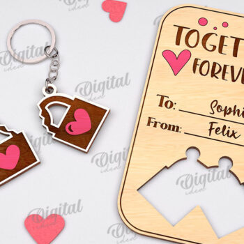 Intra απο ξύλο plywood 3mm-4mm πάχος – Μπρελόκ για την ημέρα του Αγίου Βαλεντίνου Δωροκάρτα Laser Δίασταση  5x5 cm INTRAFABR-111208513 - Image 1