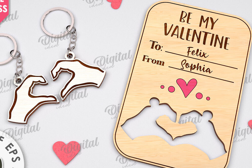 Intra απο ξύλο plywood 3mm-4mm πάχος – Μπρελόκ για την ημέρα του Αγίου Βαλεντίνου Δωροκάρτα Laser Δίασταση  5x5 cm INTRAFABR-111207619