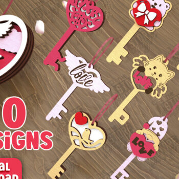 Intra απο ξύλο plywood 3mm-4mm πάχος – Πακέτο κλειδιών για την ημέρα του Αγίου Βαλεντίνου | Ιδέα δώρου Δίασταση  20x20 cm INTRAFABR-110260672 - Image 1