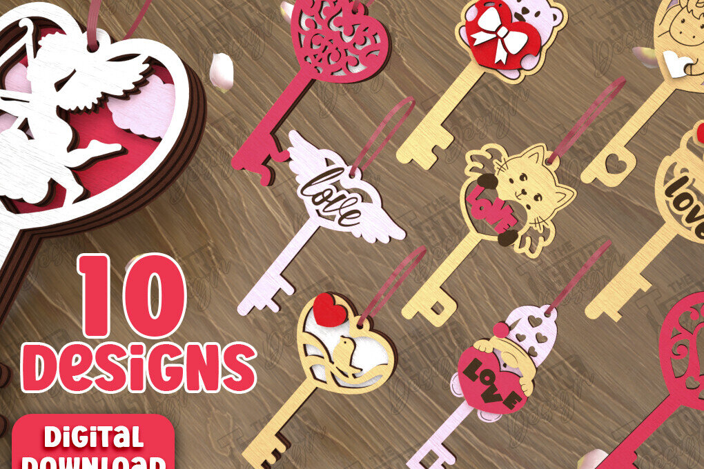 Intra απο ξύλο plywood 3mm-4mm πάχος – Πακέτο κλειδιών για την ημέρα του Αγίου Βαλεντίνου | Ιδέα δώρου Δίασταση  20x20 cm INTRAFABR-110260672