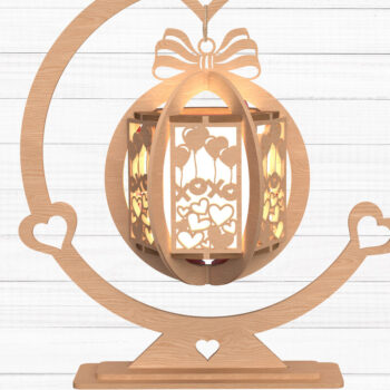 Intra απο ξύλο plywood 3mm-4mm πάχος – Πακέτο φαναριών για την ημέρα του Αγίου Βαλεντίνου Δίασταση  20x20 cm INTRAFABR-112747872 - Image 2