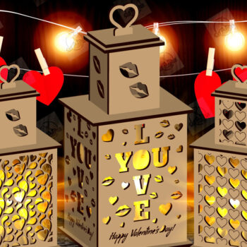 Intra απο ξύλο plywood 3mm-4mm πάχος – Πακέτο κοπής φαναριού για την ημέρα του Αγίου Βαλεντίνου Δίασταση  20x20 cm INTRAFABR-115157281 - Image 1