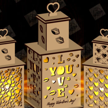 Intra απο ξύλο plywood 3mm-4mm πάχος – Πακέτο κοπής φαναριού για την ημέρα του Αγίου Βαλεντίνου Δίασταση  20x20 cm INTRAFABR-115157281 - Image 2