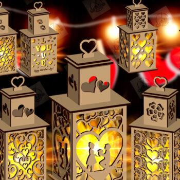 Intra απο ξύλο plywood 3mm-4mm πάχος – Πακέτο κοπής φαναριού για την ημέρα του Αγίου Βαλεντίνου Δίασταση  20x20 cm INTRAFABR-115157324 - Image 1