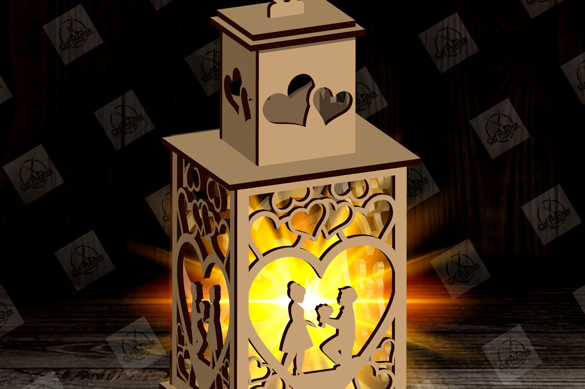 Intra απο ξύλο plywood 3mm-4mm πάχος – Πακέτο κοπής φαναριού για την ημέρα του Αγίου Βαλεντίνου Δίασταση  20x20 cm INTRAFABR-115157324 - Image 2