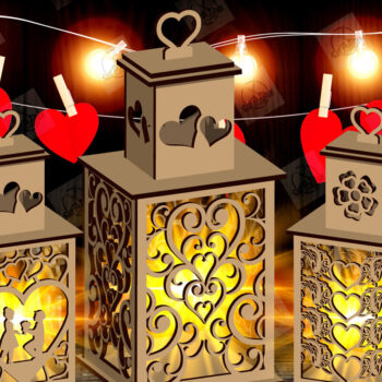 Intra απο ξύλο plywood 3mm-4mm πάχος – Πακέτο κοπής φαναριού για την ημέρα του Αγίου Βαλεντίνου Δίασταση  20x20 cm INTRAFABR-115157230 - Image 1