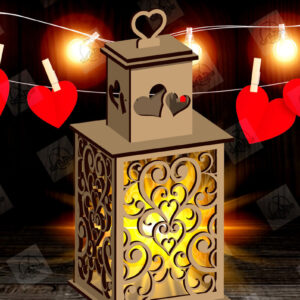 Intra απο ξύλο plywood 3mm-4mm πάχος – Φανάρι για την Ημέρα του Αγίου Βαλεντίνου με Δίασταση  20x20 cm INTRAFABR-115156611