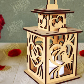 Intra απο ξύλο plywood 3mm-4mm πάχος – Φανάρι του Αγίου Βαλεντίνου | Λάμπα σκιών Δίασταση  20x20 cm INTRAFABR-110187600 - Image 1