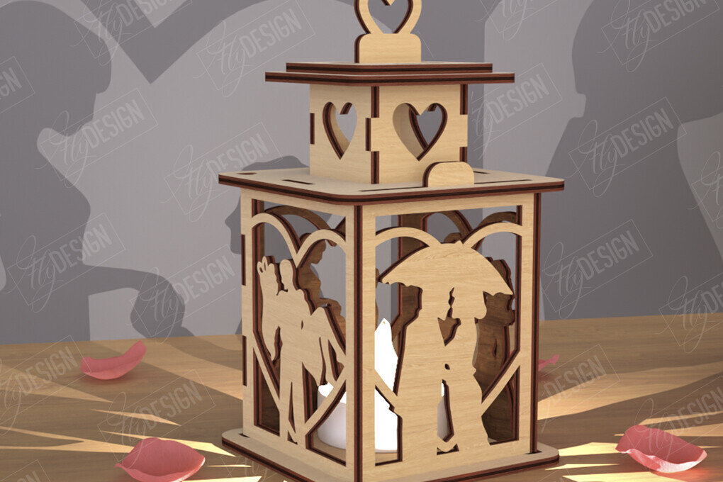 Intra απο ξύλο plywood 3mm-4mm πάχος – Φανάρι του Αγίου Βαλεντίνου | Λάμπα σκιών Δίασταση  20x20 cm INTRAFABR-110263271