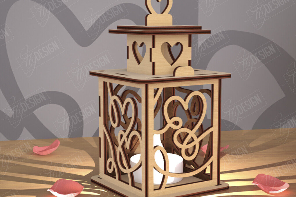 Intra απο ξύλο plywood 3mm-4mm πάχος – Φανάρι του Αγίου Βαλεντίνου | Λάμπα σκιών Δίασταση  20x20 cm INTRAFABR-110263273