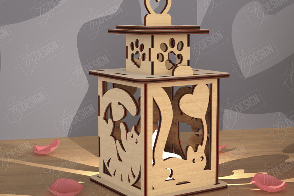 Intra απο ξύλο plywood 3mm-4mm πάχος – Φανάρι του Αγίου Βαλεντίνου | Λάμπα σκιών Δίασταση  20x20 cm INTRAFABR-110263275