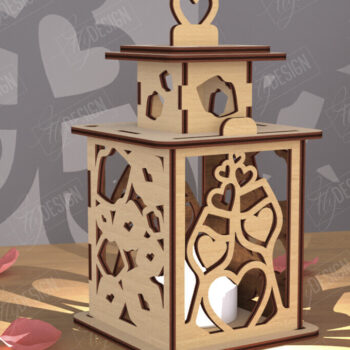 Intra απο ξύλο plywood 3mm-4mm πάχος – Φανάρι του Αγίου Βαλεντίνου | Λάμπα σκιών Δίασταση  20x20 cm INTRAFABR-110263279 - Image 1